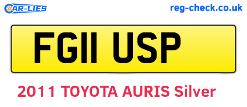 FG11USP are the vehicle registration plates.