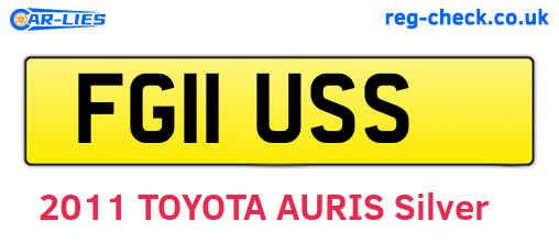 FG11USS are the vehicle registration plates.