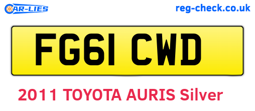 FG61CWD are the vehicle registration plates.