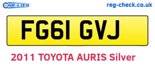 FG61GVJ are the vehicle registration plates.