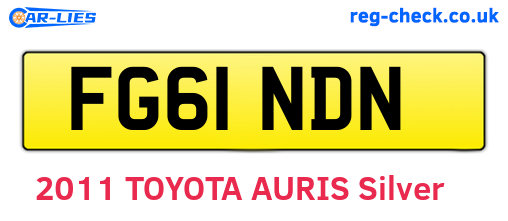FG61NDN are the vehicle registration plates.