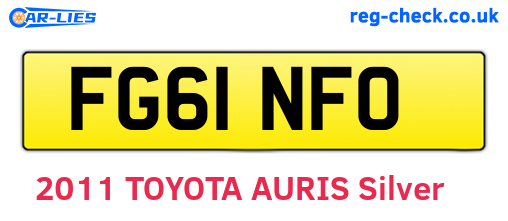 FG61NFO are the vehicle registration plates.
