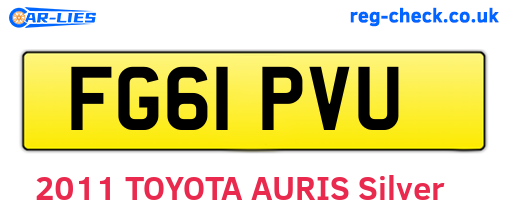 FG61PVU are the vehicle registration plates.