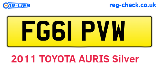FG61PVW are the vehicle registration plates.