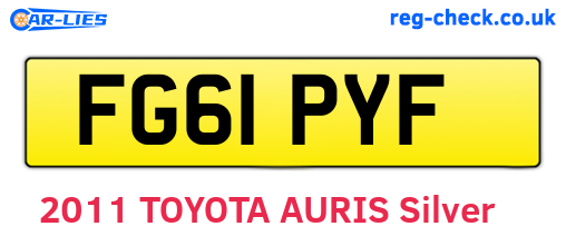FG61PYF are the vehicle registration plates.