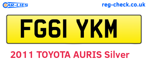 FG61YKM are the vehicle registration plates.