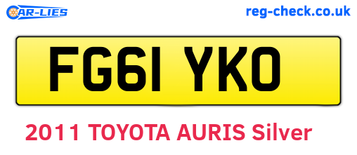FG61YKO are the vehicle registration plates.