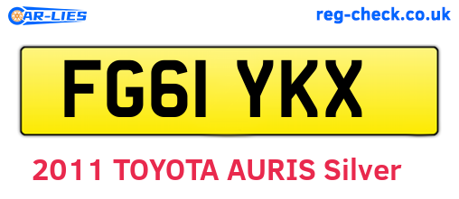 FG61YKX are the vehicle registration plates.