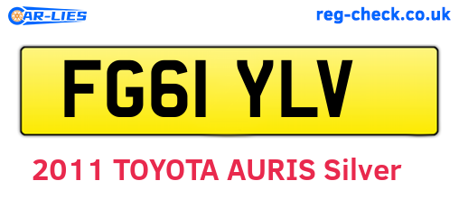 FG61YLV are the vehicle registration plates.