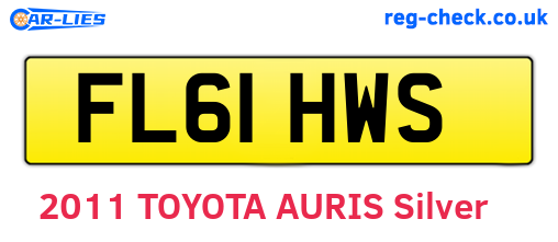 FL61HWS are the vehicle registration plates.