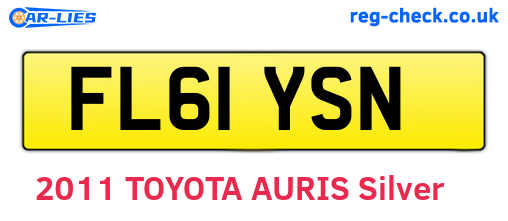 FL61YSN are the vehicle registration plates.