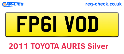 FP61VOD are the vehicle registration plates.