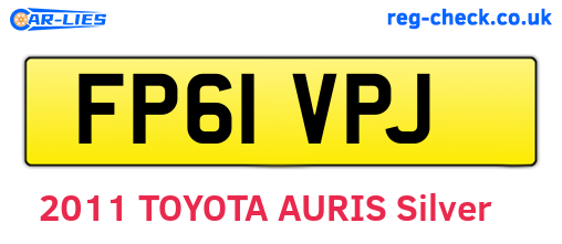 FP61VPJ are the vehicle registration plates.