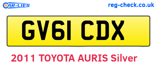 GV61CDX are the vehicle registration plates.