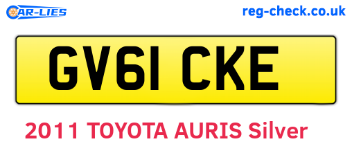 GV61CKE are the vehicle registration plates.