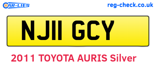 NJ11GCY are the vehicle registration plates.