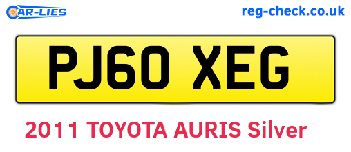 PJ60XEG are the vehicle registration plates.