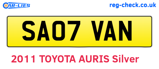SA07VAN are the vehicle registration plates.