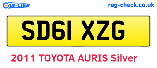 SD61XZG are the vehicle registration plates.