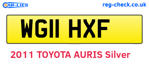 WG11HXF are the vehicle registration plates.