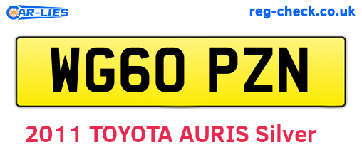 WG60PZN are the vehicle registration plates.