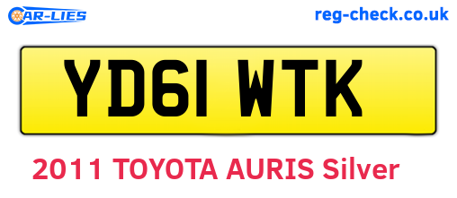 YD61WTK are the vehicle registration plates.