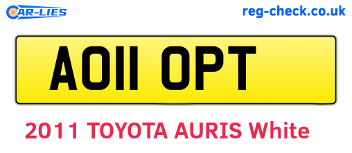 AO11OPT are the vehicle registration plates.