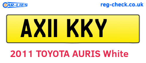 AX11KKY are the vehicle registration plates.