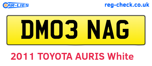 DM03NAG are the vehicle registration plates.