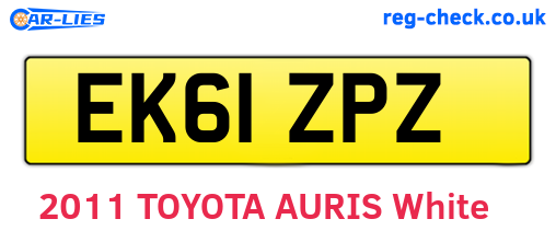 EK61ZPZ are the vehicle registration plates.