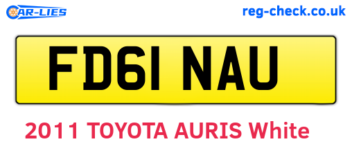 FD61NAU are the vehicle registration plates.