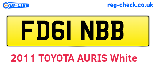 FD61NBB are the vehicle registration plates.