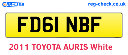 FD61NBF are the vehicle registration plates.