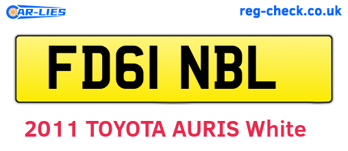 FD61NBL are the vehicle registration plates.