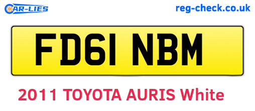 FD61NBM are the vehicle registration plates.