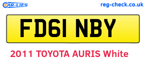 FD61NBY are the vehicle registration plates.