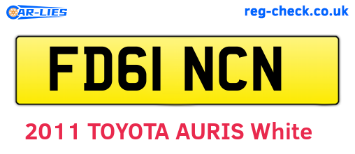 FD61NCN are the vehicle registration plates.