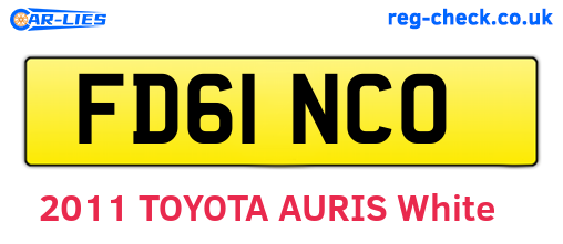 FD61NCO are the vehicle registration plates.