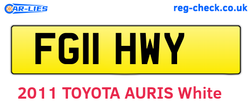 FG11HWY are the vehicle registration plates.