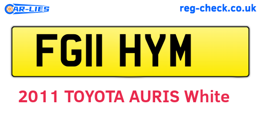 FG11HYM are the vehicle registration plates.