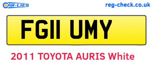 FG11UMY are the vehicle registration plates.