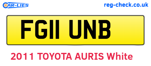 FG11UNB are the vehicle registration plates.