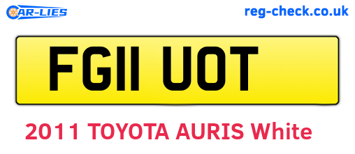 FG11UOT are the vehicle registration plates.