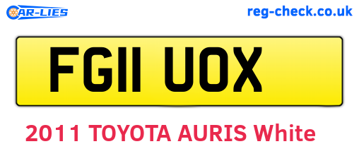 FG11UOX are the vehicle registration plates.