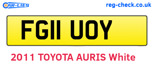 FG11UOY are the vehicle registration plates.