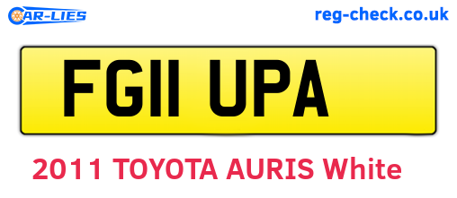 FG11UPA are the vehicle registration plates.