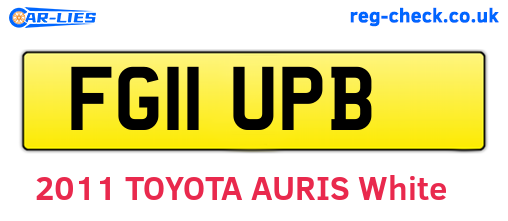 FG11UPB are the vehicle registration plates.