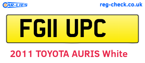 FG11UPC are the vehicle registration plates.