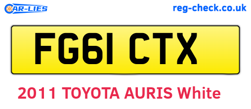 FG61CTX are the vehicle registration plates.
