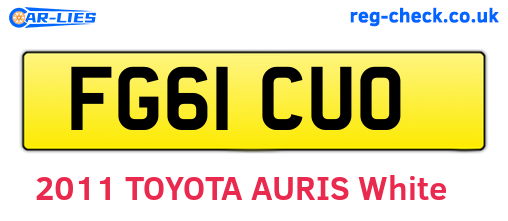 FG61CUO are the vehicle registration plates.